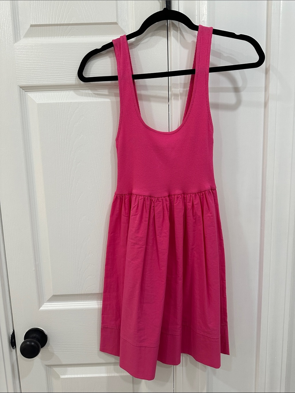 Zara Hot Pink Sleeveless Gathered Summer Dress